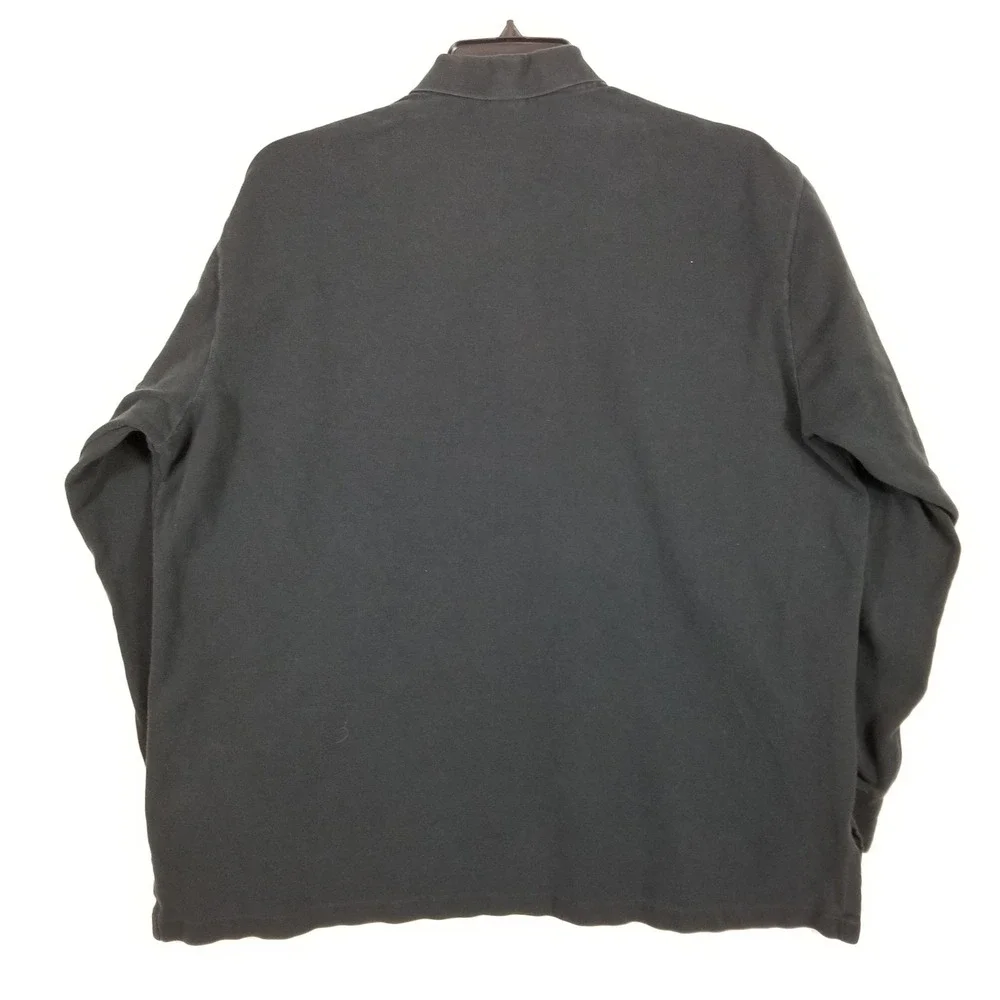 Polo Ralph Lauren Mens XXL Long Sleeve Polo Shirt Black Cotton‎ Pique Red Pony